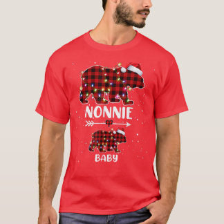 Xmas Pläd Bear Nonnie Baby Polar Pregnancy Announ T-Shirt