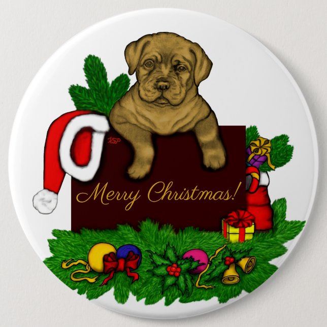 XMas Puppy Button (Vorderseite)