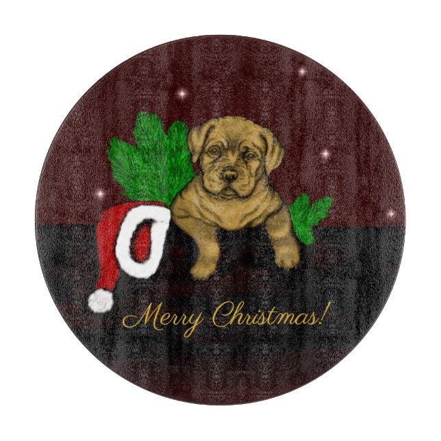 XMas Puppy Schneidebrett (Vorderseite)