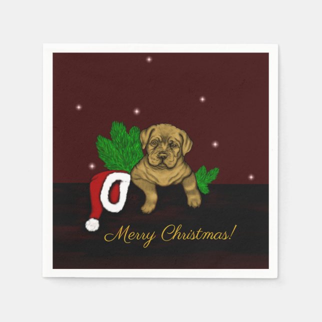XMas Puppy Serviette (Vorderseite)