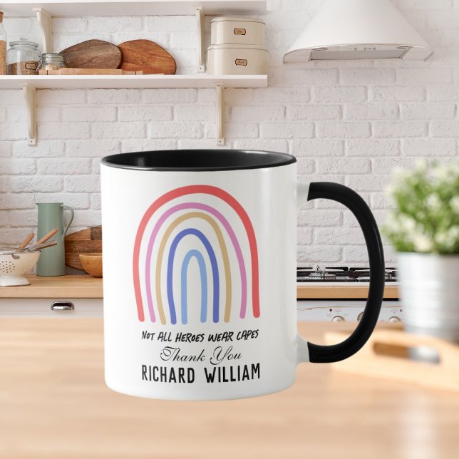 Xmas Rainbow Watercolor Lehrer Danke, Black Tasse (Von Creator hochgeladen)
