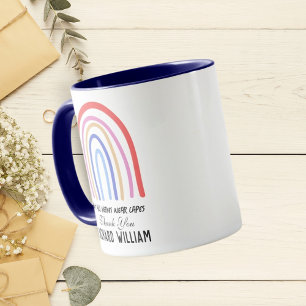 Xmas Rainbow Watercolor Lehrer Danke Blue Tasse