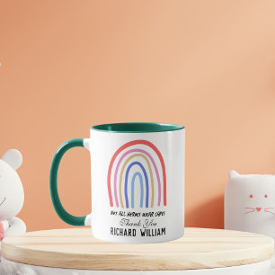 Xmas Rainbow Watercolor Lehrer Danke Green Tasse