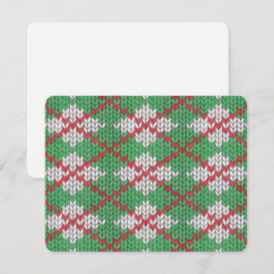 XMAS RAUTE STRICK 4.25x5.5 Flachkarte / Horizontal Feiertagskarte