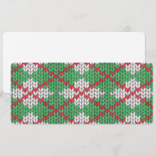 XMAS RAUTE STRICK 4x9,25 Flachkarte / Horizontal Feiertagskarte