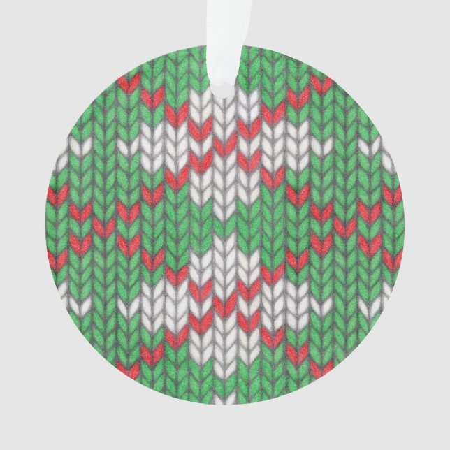 XMAS RAUTE STRICK Acrylsäure Circle Ornament (Vorderseite)