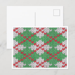 XMAS RAUTE STRICK Postkarte / Horizontal