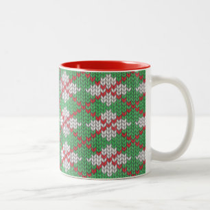 XMAS RAUTE STRICK Red Zwei-Tonen-Tasse Zweifarbige Tasse