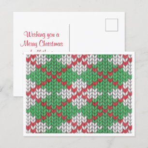 XMAS RAUTE STRICK Weihnachten Postkarte / Horizont