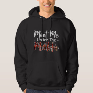 Xmas Red kariert treffen Sie mich unter dem Mistel Hoodie