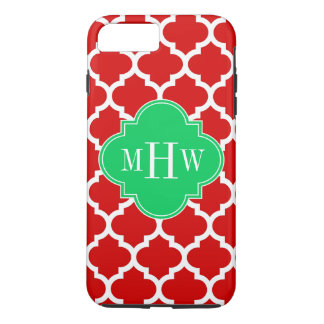 Xmas Red White Marokko #5 Emerald Name Monogram Case-Mate iPhone Hülle