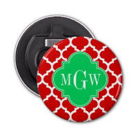Xmas Red White Marokko #5 Emerald Name Monogram