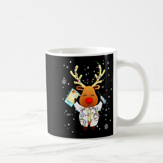 Xmas Reindeer Doctor Reindeer Lover Funny Christma Kaffeetasse (Rechts)