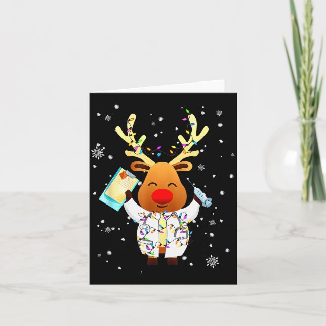 Xmas Reindeer Doctor Reindeer Lover Funny Christma Karte (Vorderseite)