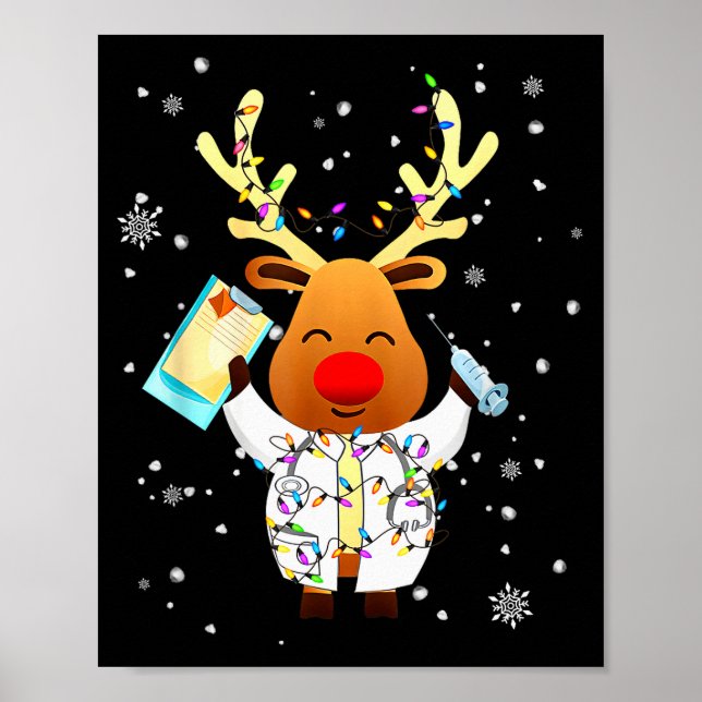 Xmas Reindeer Doctor Reindeer Lover Funny Christma Poster (Vorne)