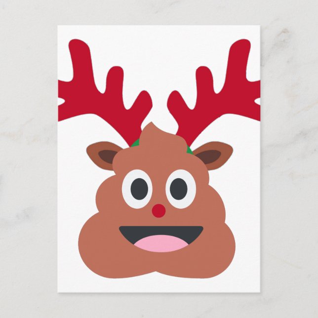 xmas reindei emoji feiertagspostkarte (Vorderseite)