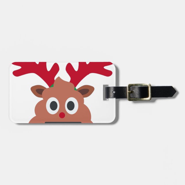 xmas reindei emoji gepäckanhänger (Vorderseite horizontal)