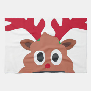 xmas reindei emoji küchentuch