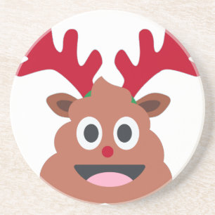 xmas reindei emoji sandstein untersetzer