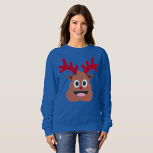 Xmas-Rentier-Ko-Kot-Emoji-Damen-Sweatshirt Sweatshirt