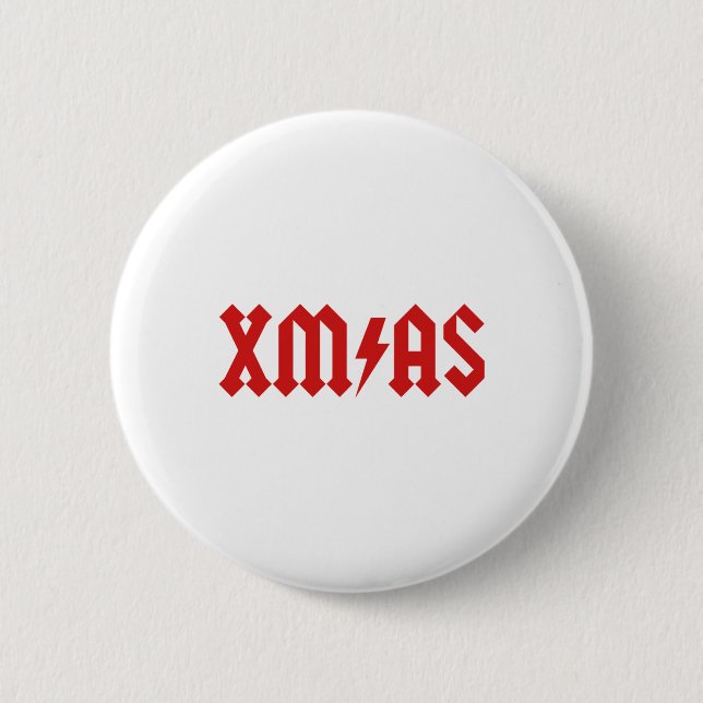 Xmas Rock Roll Heavy Metal Funny Christmas Xmas Fu Button (Vorderseite)