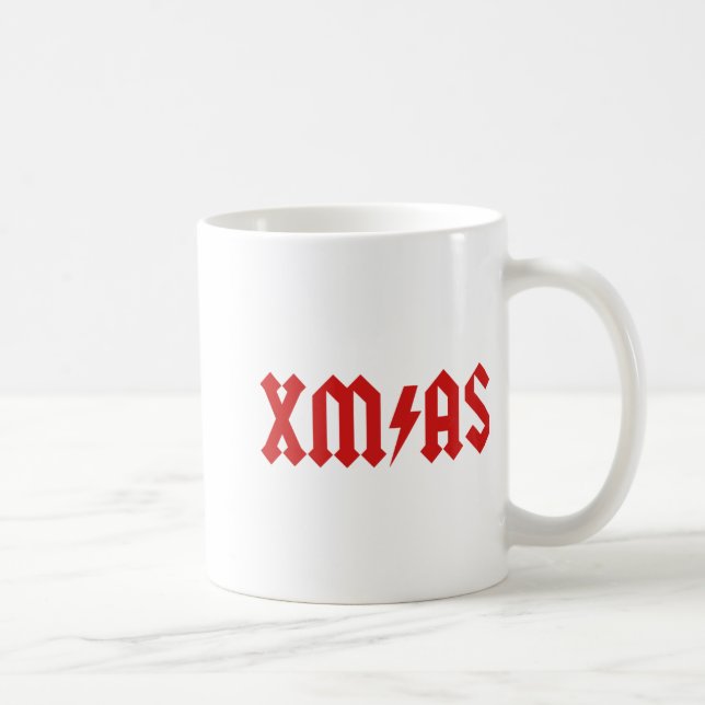 Xmas Rock Roll Heavy Metal Funny Christmas Xmas Fu Kaffeetasse (Rechts)