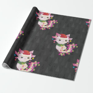 xmas santa claus axolotl geschenkpapier
