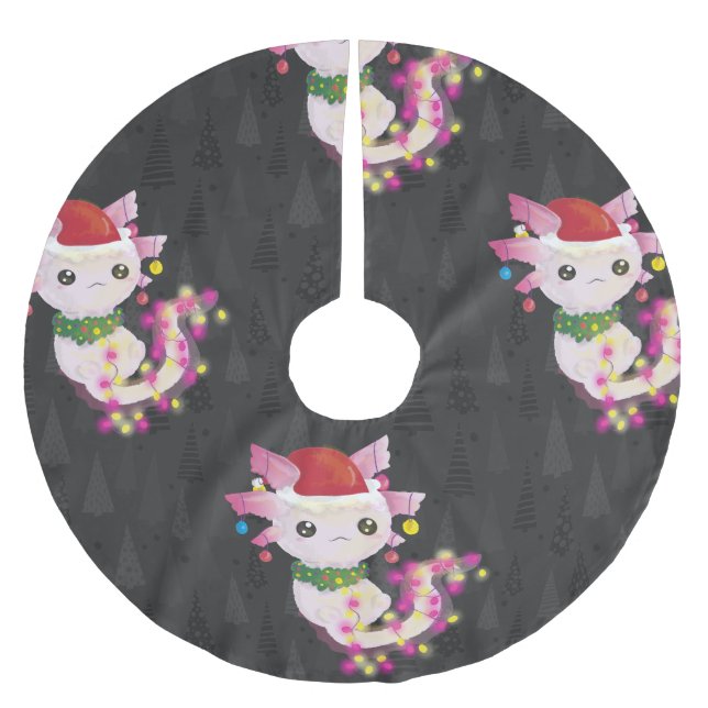 xmas santa claus axolotl polyester weihnachtsbaumdecke (Vorderseite)