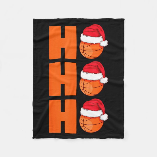 Xmas Santa Claus Basketball Christmas  Fleecedecke (Vorderseite)