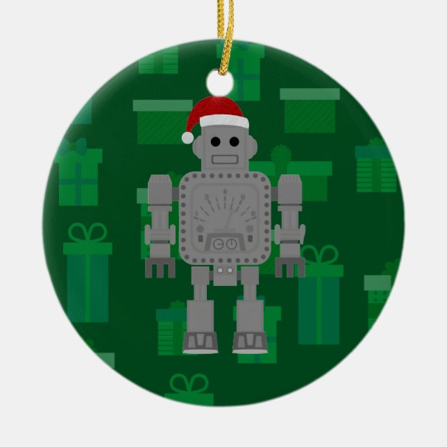 xmas santa clubrobot keramik ornament (Vorne)