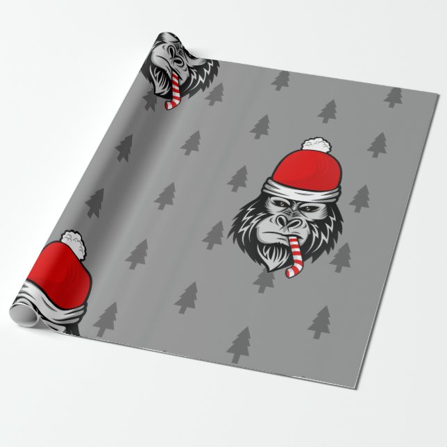xmas santa clus gorilla geschenkpapier (Ungerollt)