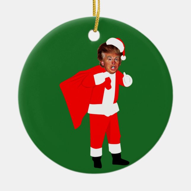 xmas santa donald trump keramik ornament (Vorne)