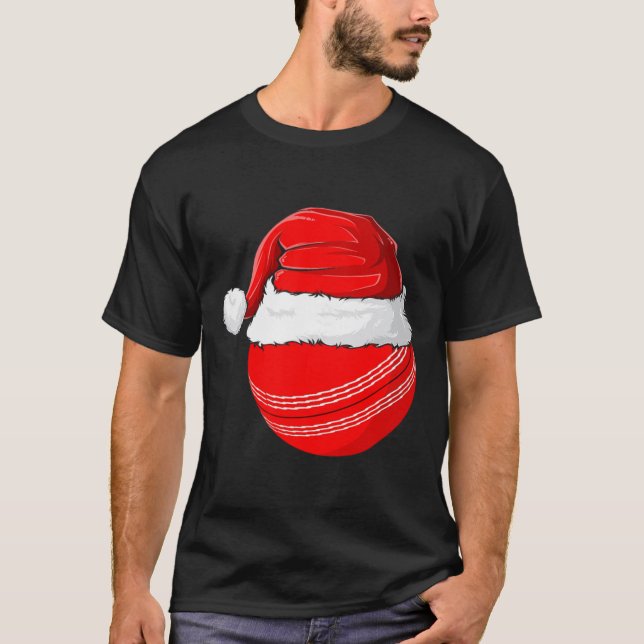 Xmas Santa Hat Christmas Cricket  T-Shirt (Vorderseite)