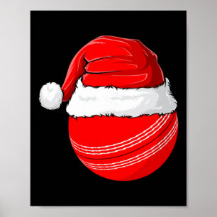 Xmas Santa Hut Weihnachten Cricket Poster