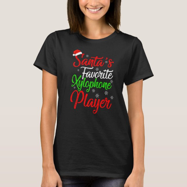 Xmas Santa S Favorite Xylophone Player Weihnachten T-Shirt (Vorderseite)