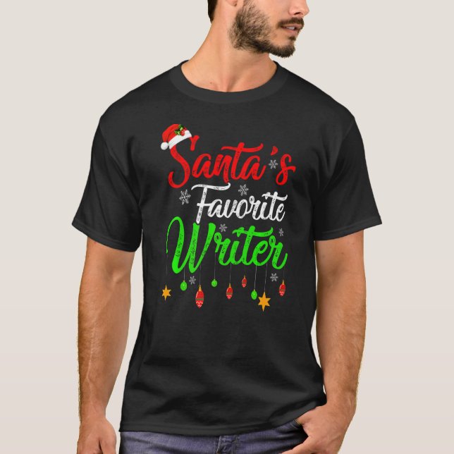 Xmas Santa S Lieblingsschriftsteller Weihnachten T-Shirt (Vorderseite)