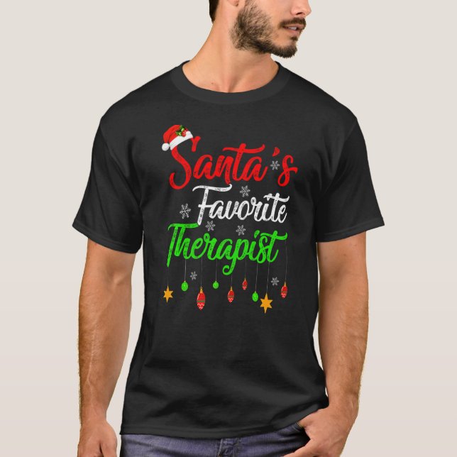 Xmas Santa S Lieblingstherapeut Weihnachten T-Shirt (Vorderseite)