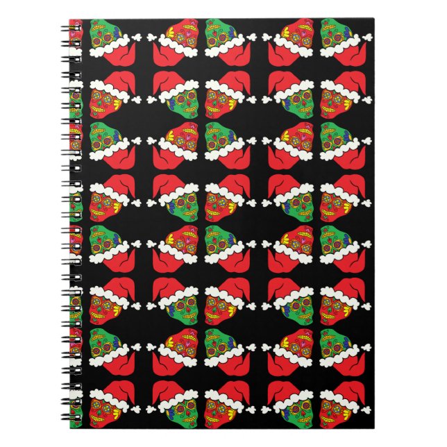 Xmas Santa Sugar Skulls Notizblock (Vorderseite)