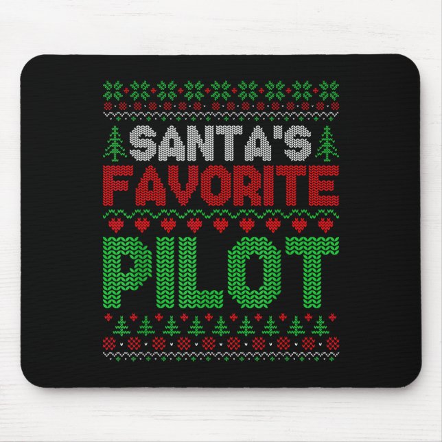 Xmas Santa's Favorite Lot Funny Ugly Christmas Swe Mousepad (Vorne)