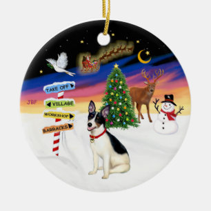 Xmas-Schilder - Rattenterrier Keramikornament
