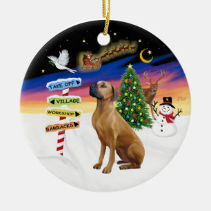 Xmas-Schilder - Rhodesian Ridgeback Keramik Ornament