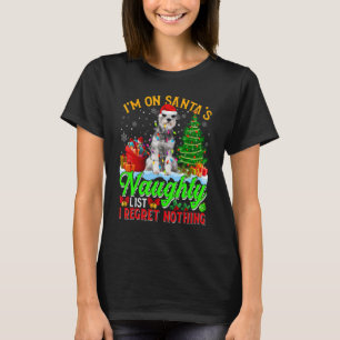 Xmas Schnauzer Dog auf der schmutzigen Liste des W T-Shirt