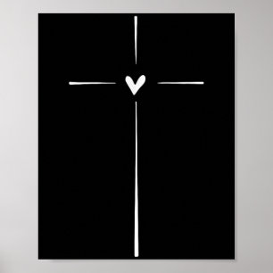 Xmas Shop Uni Modern Schwarz Herz Religiös  Poster