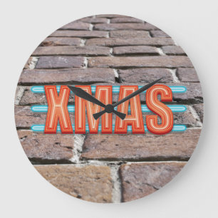XMAS Sign Große Wanduhr
