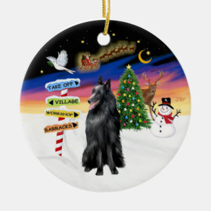 Xmas Signs - Belgischer Schafhund Keramikornament