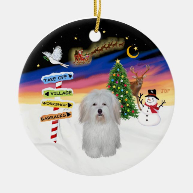 Xmas Signs - Coton de Tulear #3 Keramikornament (Vorne)