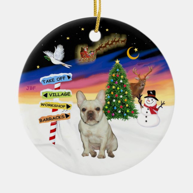Xmas Signs - Fawn French Bulldog #1 Keramik Ornament (Vorne)