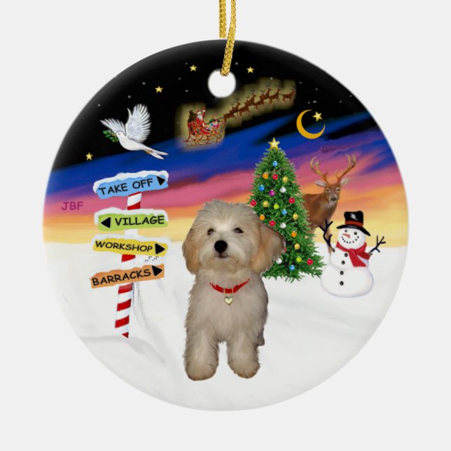 Xmas Signs - Havanese Puppy Keramikornament (Vorne)