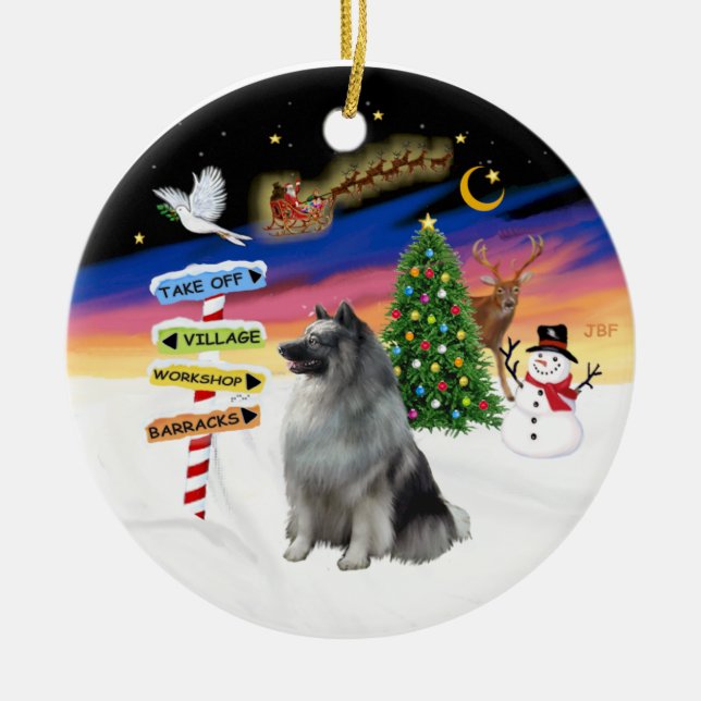 Xmas Signs - Keeshond #1 Keramikornament (Vorne)