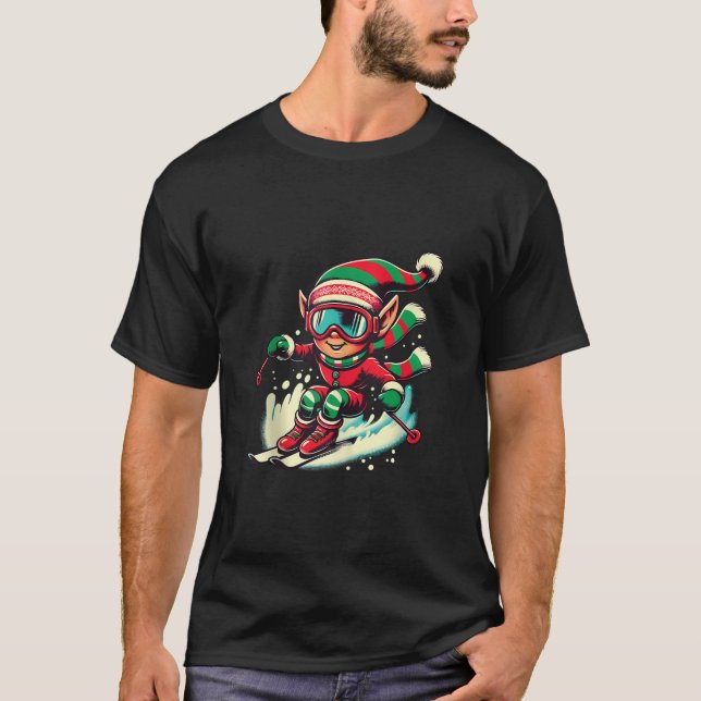 Xmas Ski squad team ski lovers Skier Elf skiing Ch T-Shirt (Vorderseite)
